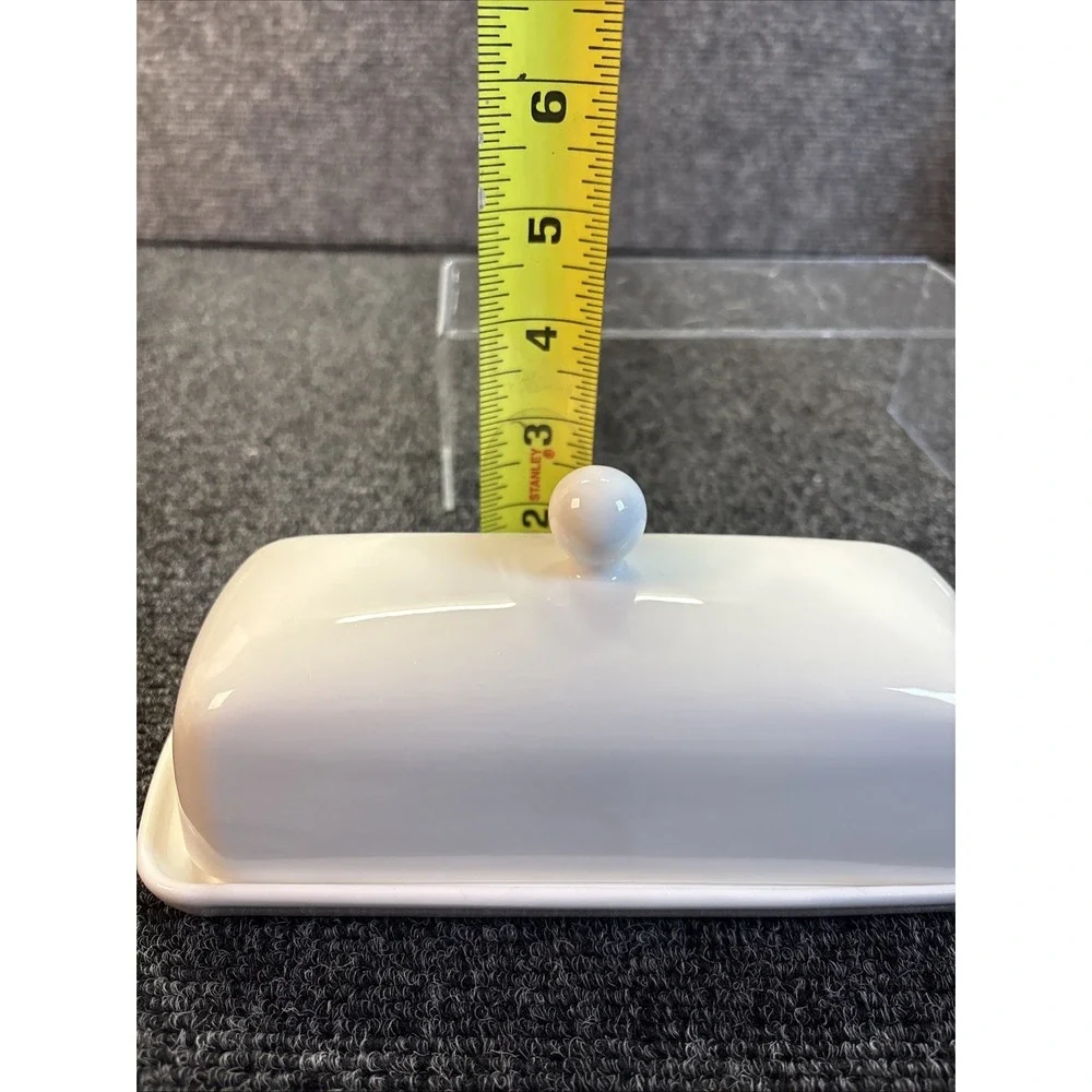 Nucookery~Porcelain Butter Dish with Lid~White‎